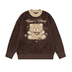 男女刺绣毛衣针织小花立体装饰可爱外套温柔风百搭上衣MY406P55，男装针织衫/毛衣，星座1013-5