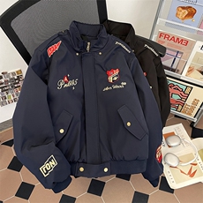 美式复古刺绣徽章座山雕棉衣外套男女加厚保暖夹克M0953-P90，男装夹克，星座308B-2