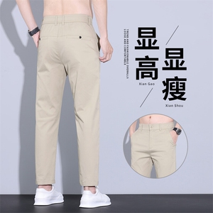 夏季薄款休闲裤男士百搭2025新款潮流商务九分小西裤D96-特P30图片