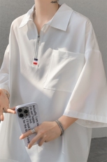 10050-特p25控48高克重冰丝面料新款T恤港风大码男装垂感佳，男装T恤，电商A059