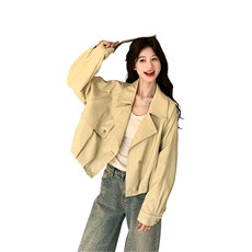 春季新款大货2026时尚软糯蛋白皮皮衣外套女M2601P155K248，女装短外套，2C268