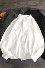 C1061/P28秋装货足男士纯色长袖立领衬衣男士潮流大码衬衫男，男装衬衫，电商A141