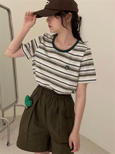 撞色条纹T 花花设计超好看，其它，MOIA