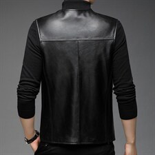 秋季新款皮衣男士坎肩中年男士商务休闲V领外套2022时尚百搭男装，男装皮衣，电商B212（原钱塘6029）