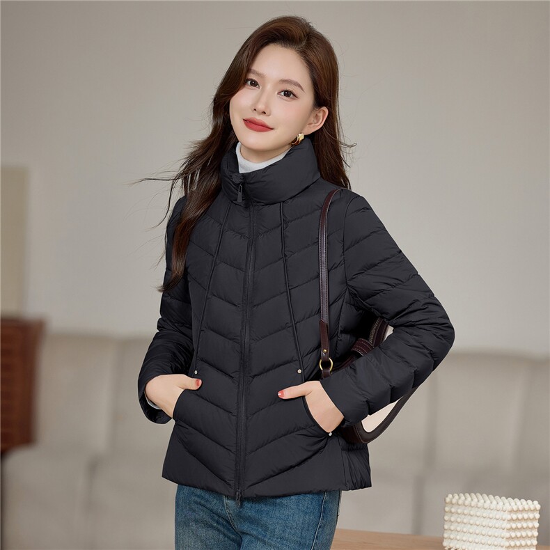 现货2025年冬季时尚休闲立领保暖羽绒服,女装羽绒服,依恋蒂丝