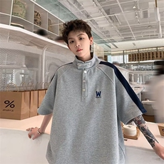 美式polo衫男短袖青少年衣服潮牌潮流衬衫翻领T恤高级感TL119，男装T恤，星座516A
