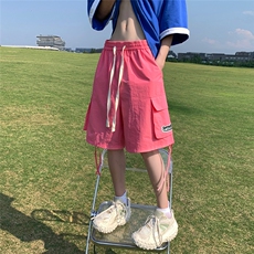 港风23新款夏季时尚百搭宽松工装大口袋短裤五分裤A6261P40控58，男装牛仔裤，电商A268A
