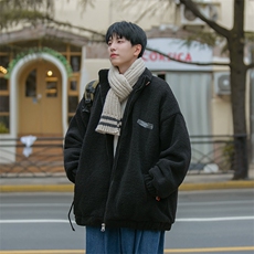 B225-W8530-P110-X138-透明标签羊羔毛加厚棉服-材质60%棉40%涤纶，男装棉衣，电商B225