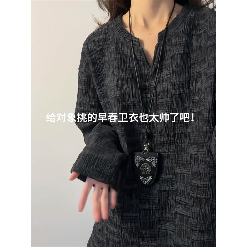XZ809A/CX608/特P24/控48印花肌理感V领长袖T恤卫衣,男装T恤,星座809A(原222-1)