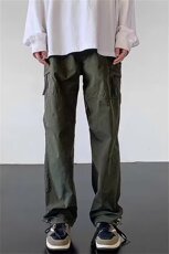 美式机能工装裤子男春秋季2025新款拼接大码登山潮牌宽松直筒长裤，男装工装外套，星座302B-2