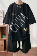 华夫格套装运动短袖t恤套装休闲两件套一套HZ84208-P44，男装T恤，电商A040