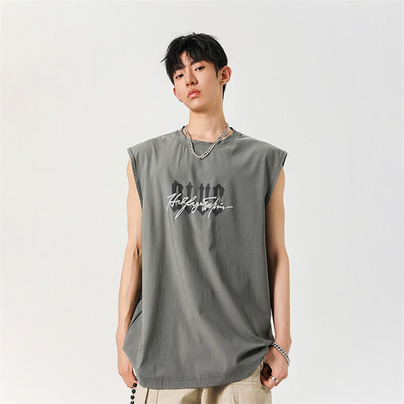 高街170克锦纶安踏条发泡印花大码坎肩体恤A436-1603-特P3249,男装T恤,电商A436