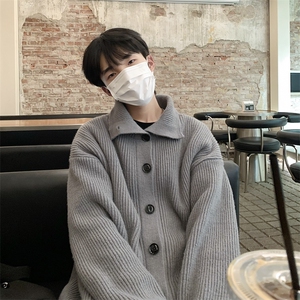 开衫毛衣美式慵懒风复古简约针织衫秋季长袖半高领HY615TP55图片