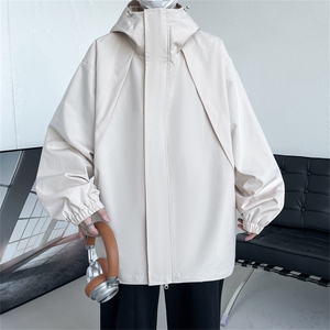JK9082/P65秋装新款防风防水冲锋衣夹克男潮宽松大码上衣外套图片