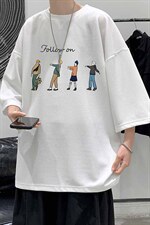 Q11043-P30春夏季七分袖t恤男大码五分袖男短袖中袖大皂风，男装T恤，电商A040