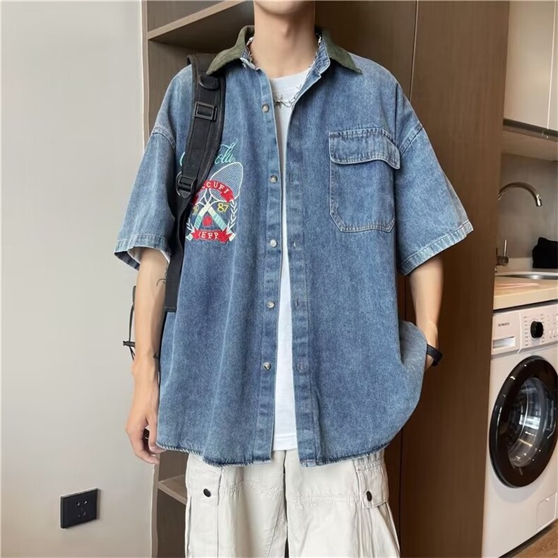 夏季短袖衬衫牛仔衬衣夹克外套C2024P42,男装衬衫,星座1116-2