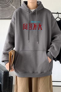 L2465P48港风 2023秋冬新款大码潮男连帽情侣卫衣男连帽外套图片