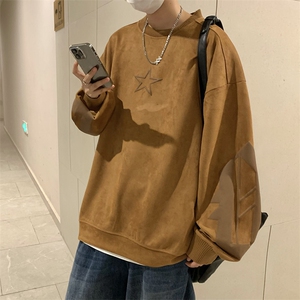 22秋 新款麂皮发泡印花宽松休闲oversize套头卫衣 B266-Y605-P60图片