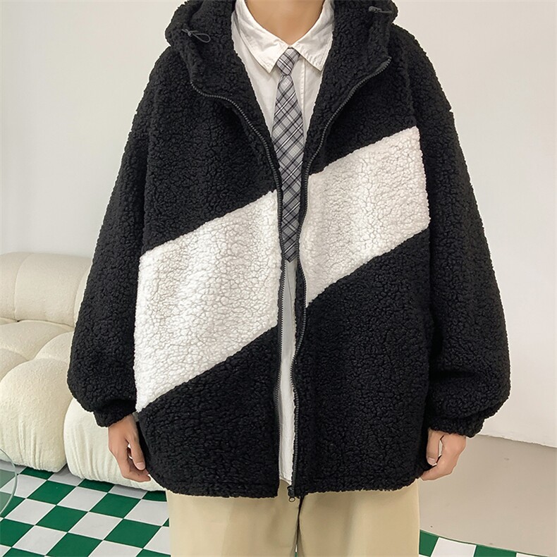 中性现货羊羔毛宽松情侣港风休闲棉衣外套DM71-P95，男装棉衣，电商D321-1