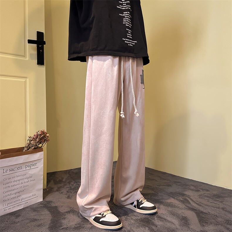 麂皮绒直筒休闲裤B342-K7006-P50控68,男装休闲裤,电商B342