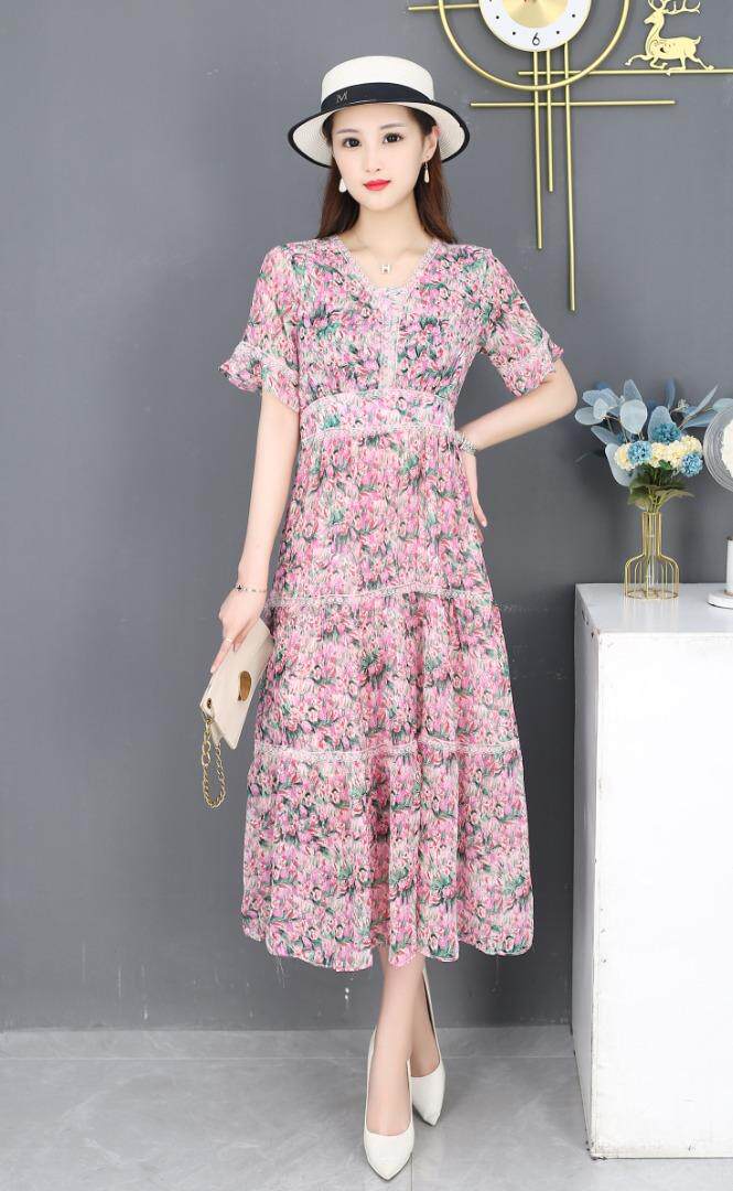 夏季碎花连衣裙，女装连衣裙，依启蒙(1F)