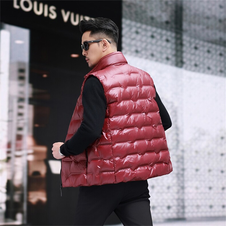 防水黑金羽绒服马甲男士秋冬立领无袖外穿90鸭绒时尚休闲坎肩背心,男装背心/马甲,钱塘723