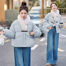 新款冬季可拆卸真狐狸毛围脖羽绒服2025年冬季时尚潮流，女装羽绒服，鑫鑫美