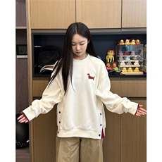 5520-P52原版做工刺绣+订标后包领纯棉华棉复合休闲卫衣，女装卫衣/绒衫，星座617A-2