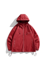 冲锋衣连帽夹克男宽松落肩纯色上衣外套DSA157B-JK727-P58，男装夹克，电商A157B