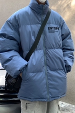 港风冬季时尚百搭宽松字母立领棉服外套MY62039特批65控99，男装棉衣，电商A268A