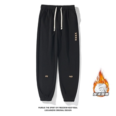 2025冬季新款白底大码加绒菠萝格刺绣卫裤M-5XHK23865-特P35，男装休闲裤，电商A022