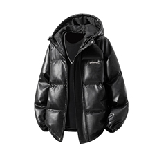 1立体白底连帽鳄鱼纹金属装饰大码M-5XL潮流棉衣MY77744P128控168，男装棉衣，星座226-2