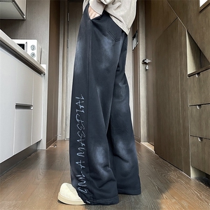 2024新款美式高街擦脏废土风涂鸦运动休闲卫裤男女现货 K8158-P42图片