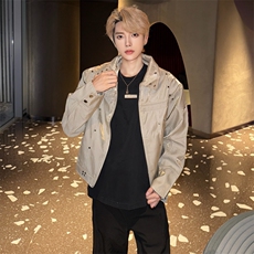 （自家图）稠面亮丝夹克外套男6021-P105，男装夹克，星座910-5