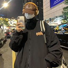 港风23秋季时尚百搭宽松字母印花潮流夹克外套F6322特批60控88，男装夹克，电商A268A