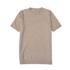 爆款纯棉半袖上衣亚麻针织t恤女薄款2022夏季新圆领宽松短袖，女装针织衫/毛衣，春韵羊绒