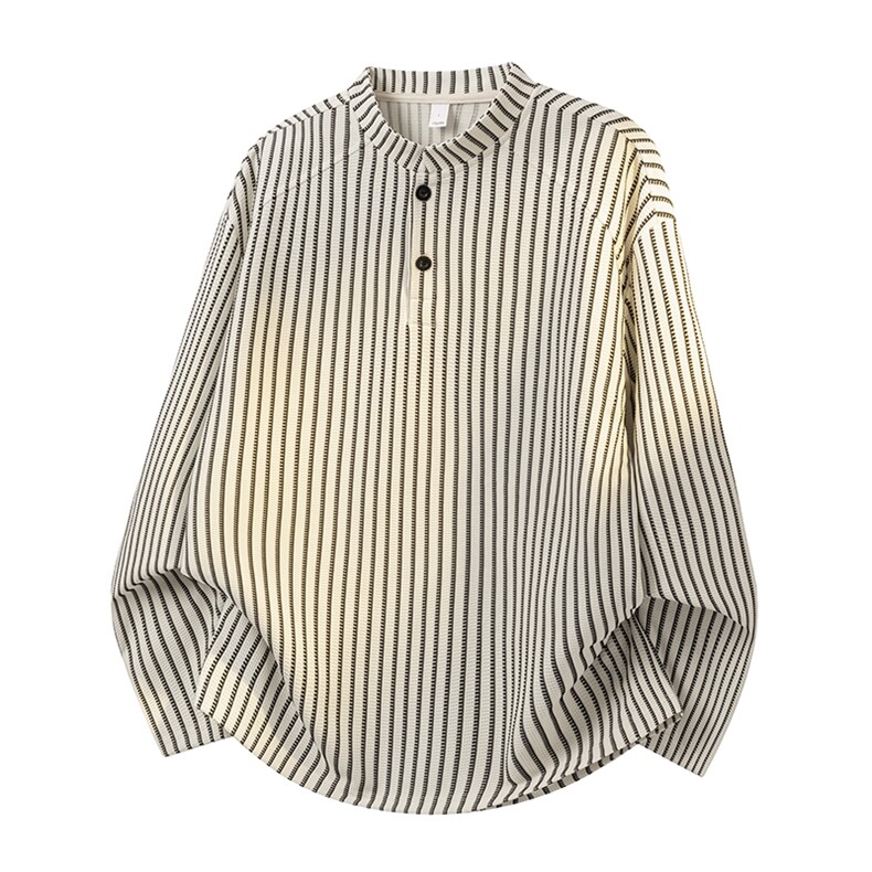 潮流宽松亨利领卫衣美式复古长袖T恤A161-MT-2604-P42，男装T恤，电商A161