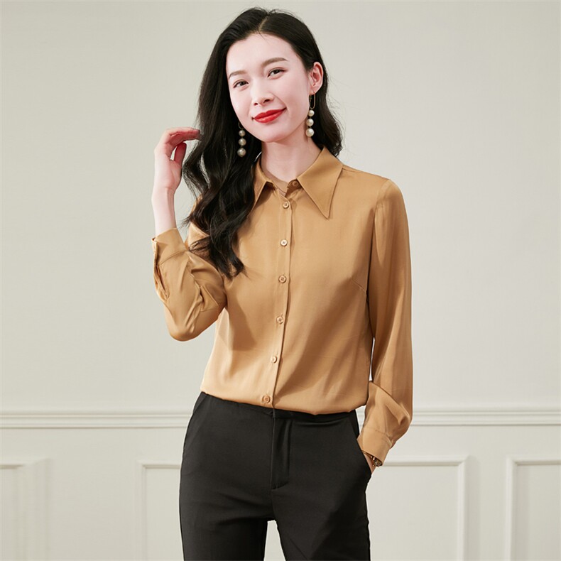 真丝衬衫春秋女法式职业OL设计感小众真丝上衣，女装衬衫，阿舍尔精品