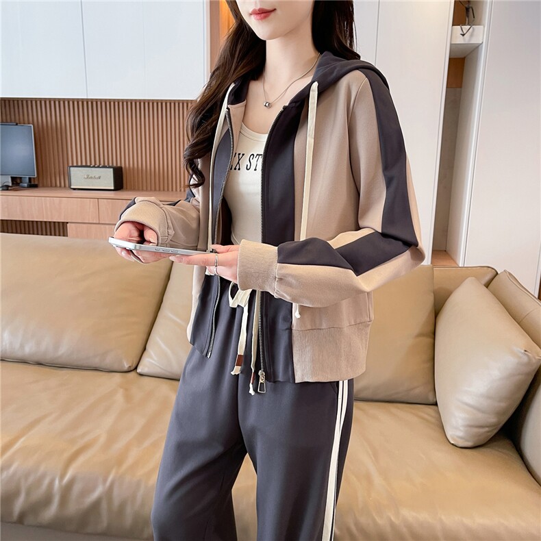 休闲运动女夏季2026新款气质减龄高级感短袖卫衣阔腿裤,女装套装/套裙,网红馆