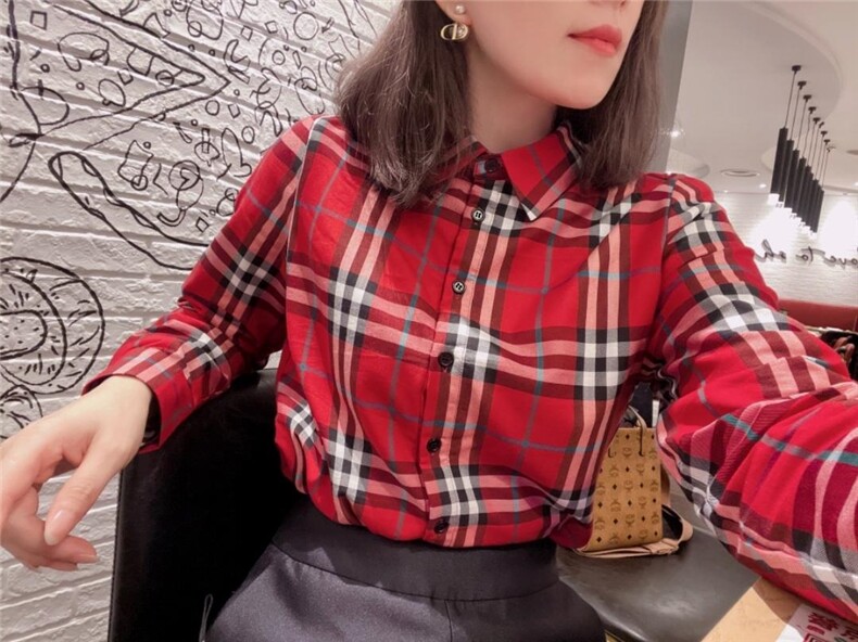 加绒格纹衬衫系列，女装衬衫，七七迷兰