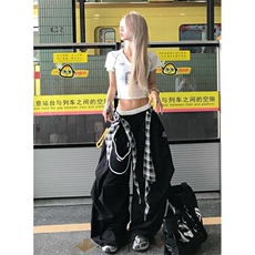 嘻哈街舞叠穿可拆卸阔腿裤男女宽松垂感休闲拖地长裤KB3077，男装休闲裤，星座1116A（原606A-3）