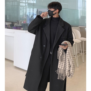 毛呢大衣男中长款宽松过膝呢子风衣外套 603-1-DY14-P125控168图片