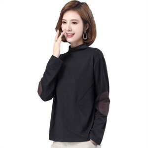 长期现货，秋冬款圆领卫衣休闲绣花拼接打底衫女，女装T恤，涵誉