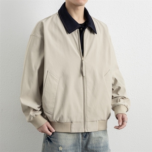翻领夹克男春季简约宽松潮流百搭上衣服JK268-P78图片