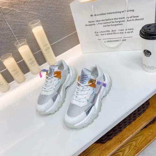 春季新款真皮水晶吸磨衣透气潮流运动鞋老爹鞋，其它，她他麦