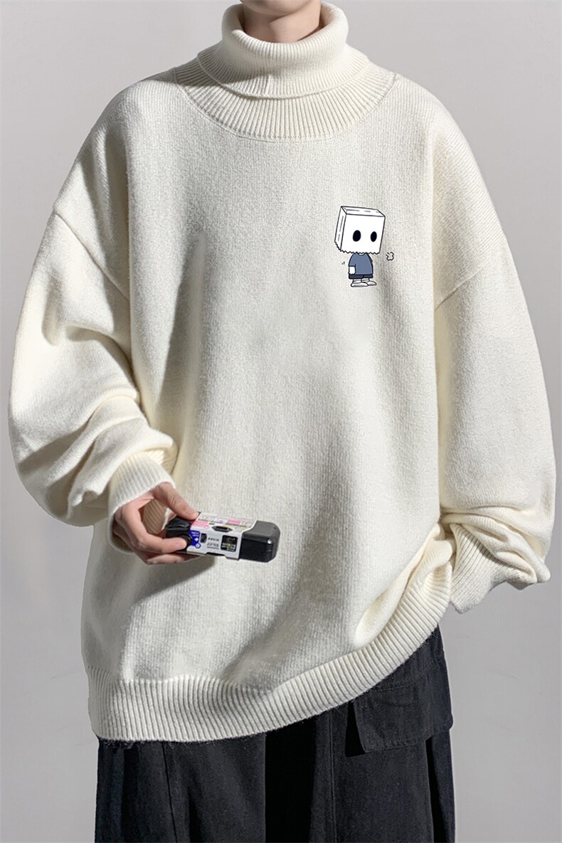 8XL高领毛衣男大码胖子堆堆领打底羊毛衫GM45400-P45加绒款-P65,男装T恤,电商A040