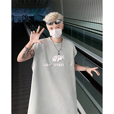T55特P25控48高品质麂皮绒短袖烫金印花T恤情侣男，男装T恤，电商B205