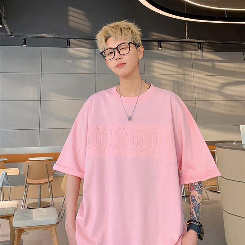 港风钢印字母设计T恤男潮大码短袖T恤男DT77775P25块特价控48,男装T恤,星座226-1
