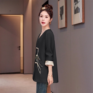 【专柜25春新款】新中式国风别致绝美高级V领西装外套女西服07图片