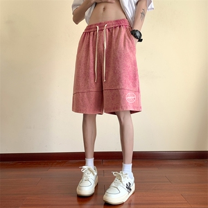 2023夏季高级感短裤男复古宽松直筒潮流高街休闲裤子XD22942-P45图片